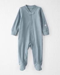 Littleplanet Baby Organic Cotton Sleep & Play Pajamas in Blue Blue Creek 3M
