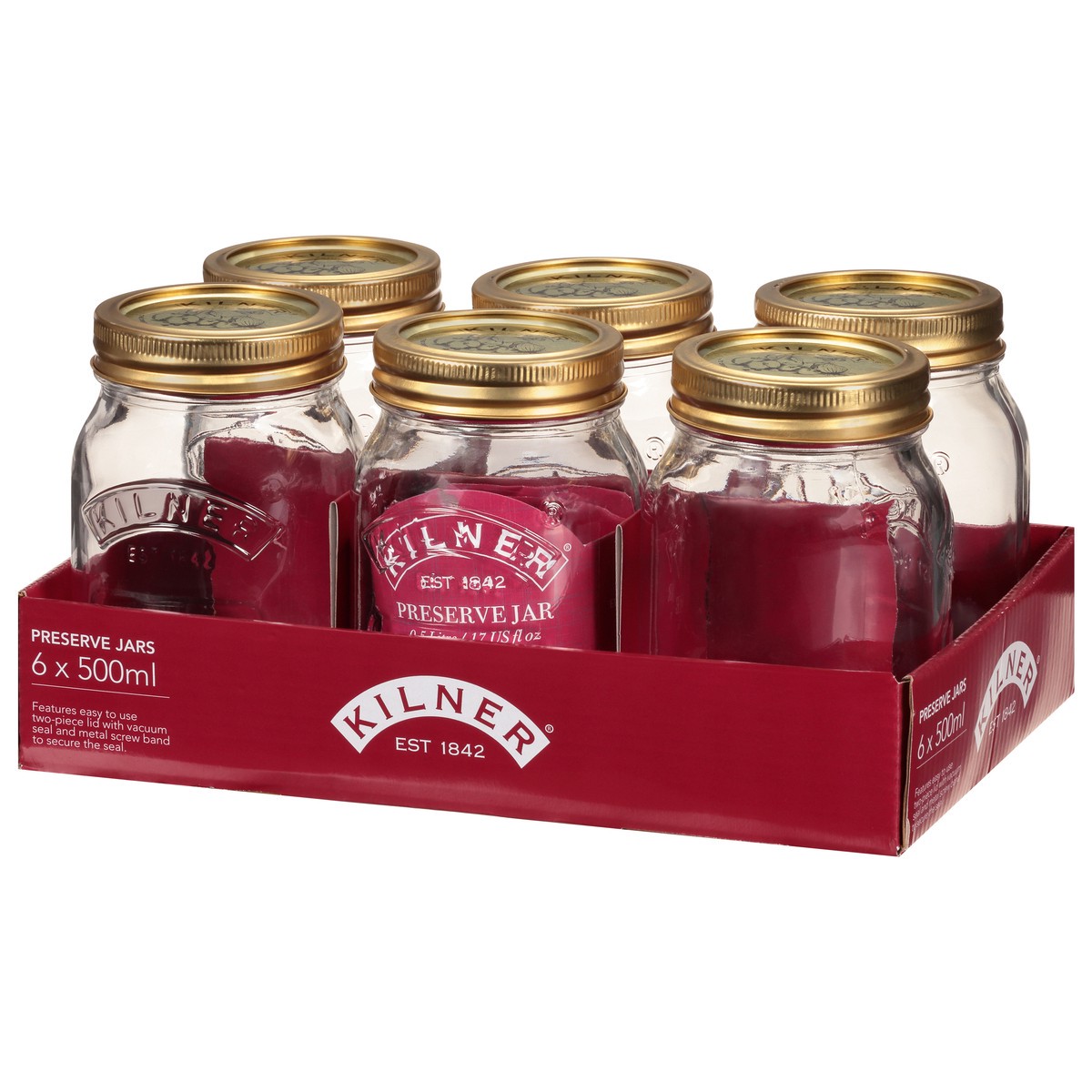 slide 6 of 9, Kilner 500 ml Preserve Jars 6 ea, 6 ct