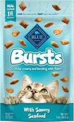 Blue Buffalo Bursts Crunchy Cat Treats, Seafood 2-oz Bag