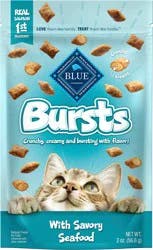 Blue Buffalo Bursts Crunchy Cat Treats, Seafood 2-oz Bag