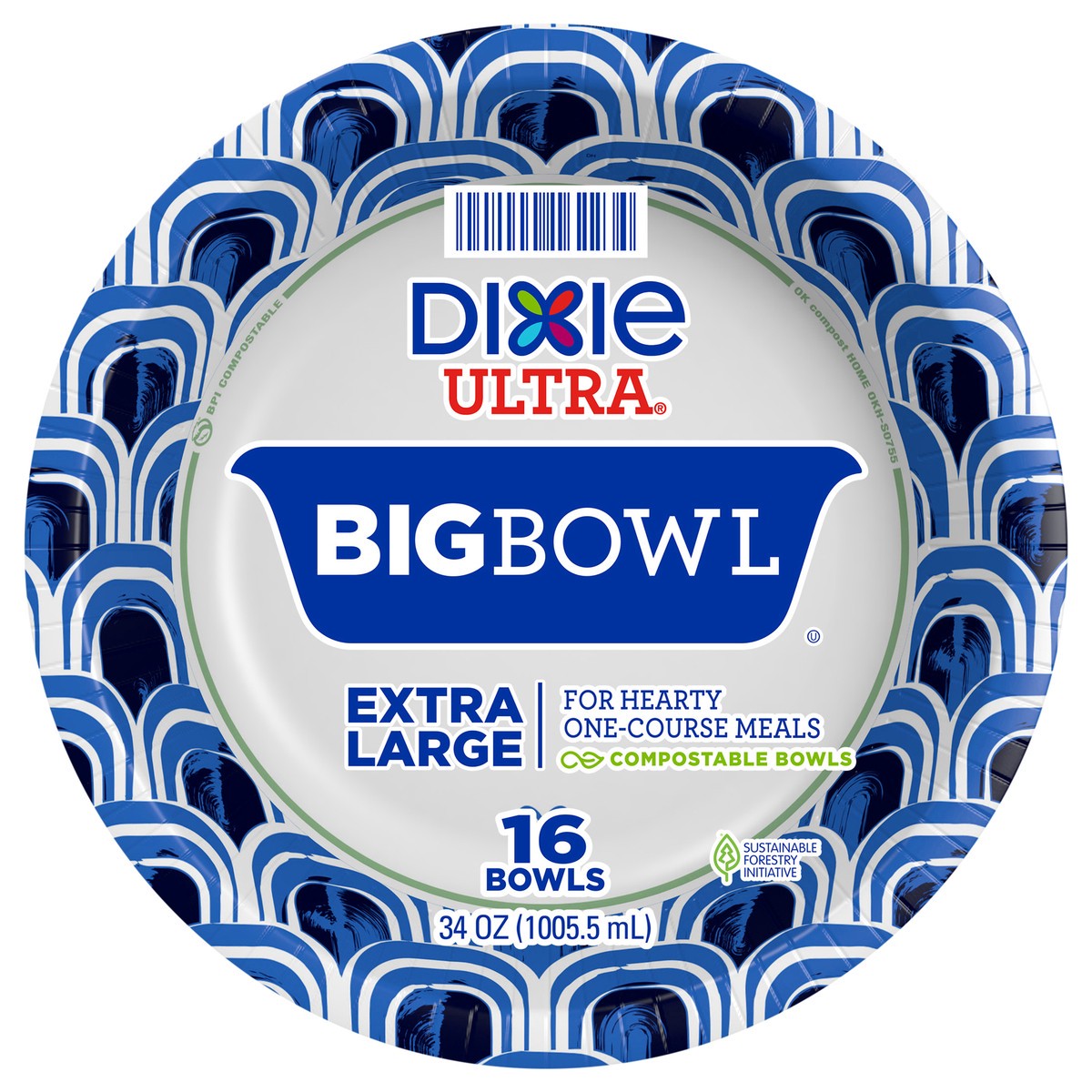 slide 1 of 4, Dixie Ultra Compostable 34 Ounce Bowls, 16 Count, 16 ct