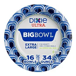 Dixie Ultra 34 Ounce Big Bowls Extra Large 16 ea