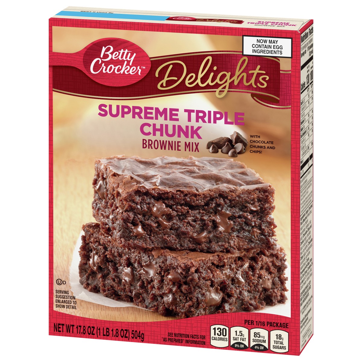 slide 12 of 13, Betty Crocker Delights Supreme Triple Chunk Brownie Mix, 17.8 oz, 17.8 oz