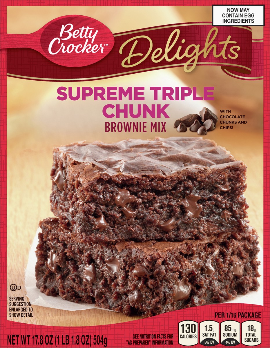 slide 8 of 13, Betty Crocker Delights Supreme Triple Chunk Brownie Mix, 17.8 oz, 17.8 oz