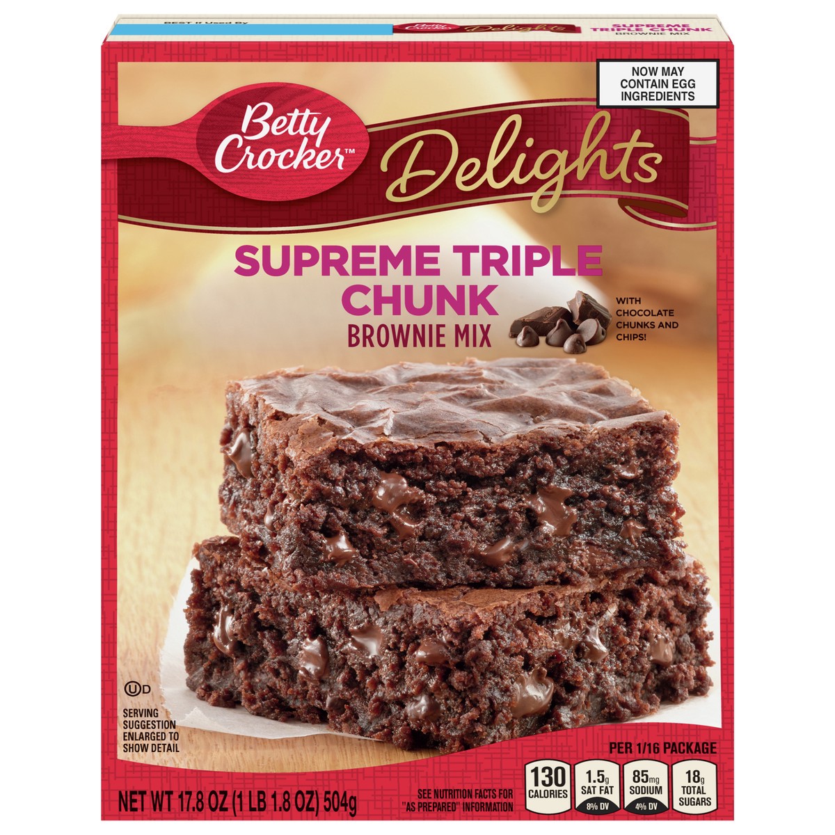 slide 9 of 13, Betty Crocker Delights Supreme Triple Chunk Brownie Mix, 17.8 oz, 17.8 oz