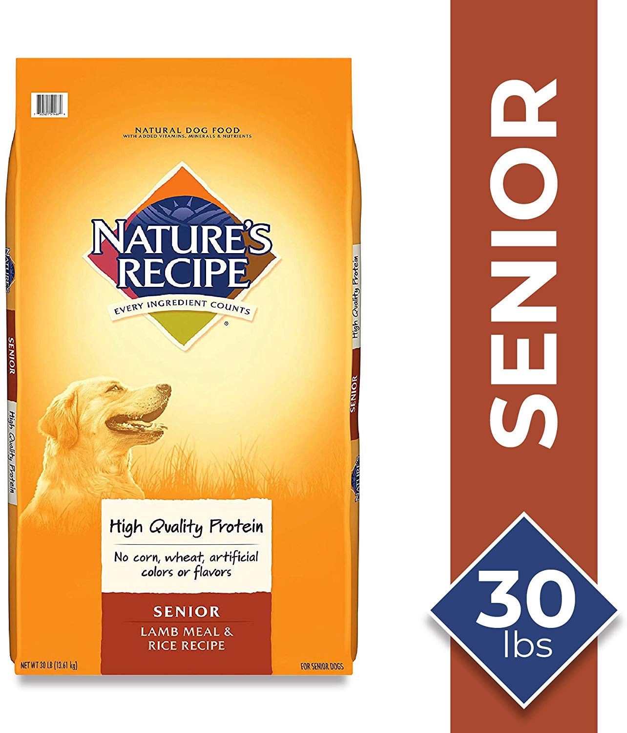 slide 2 of 2, Nature's Recipe Lamb Meal & Rice Recipe Dry Dog Food for Senior Dogs, 30 Pounds, 30 lb