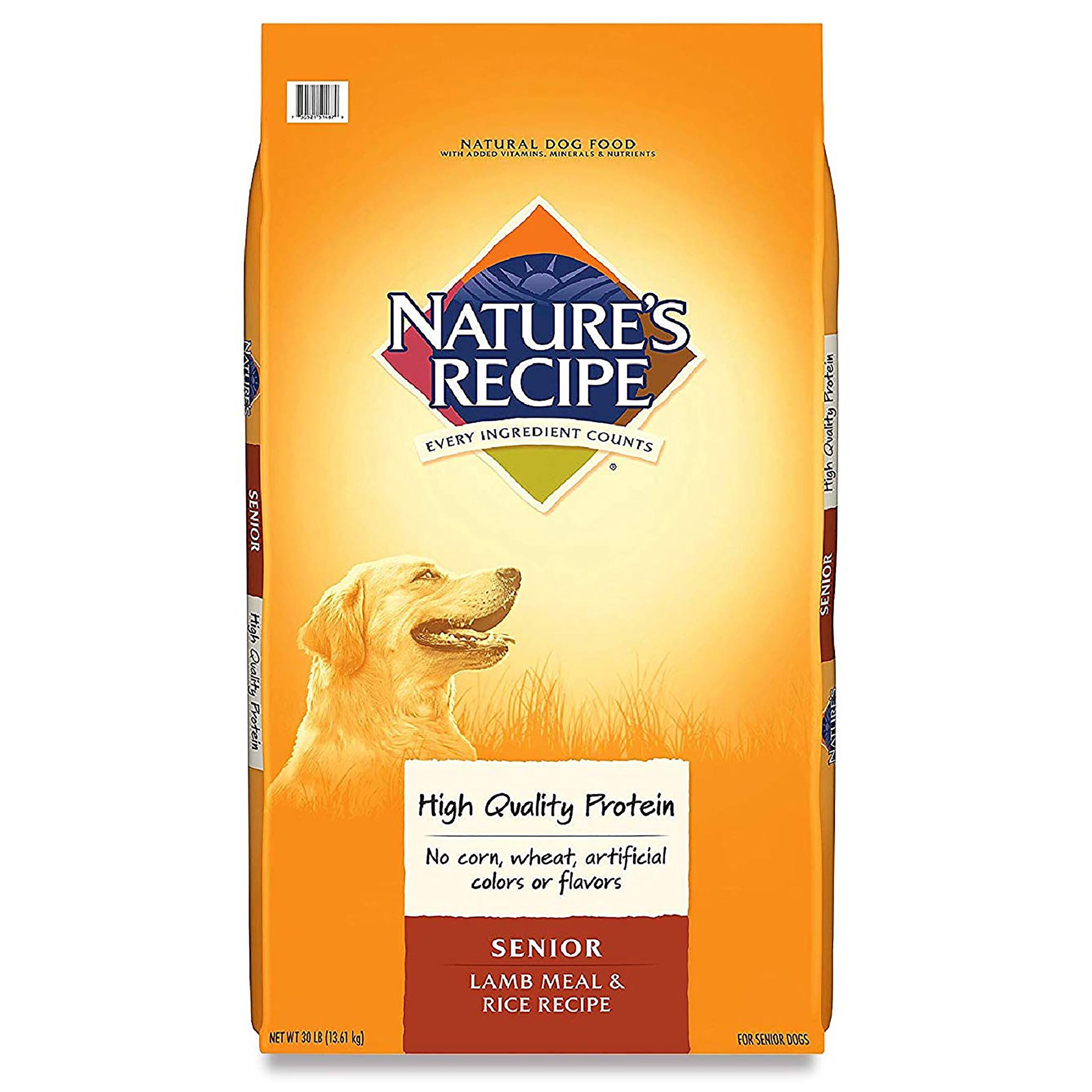 slide 1 of 2, Nature's Recipe Lamb Meal & Rice Recipe Dry Dog Food for Senior Dogs, 30 Pounds, 30 lb