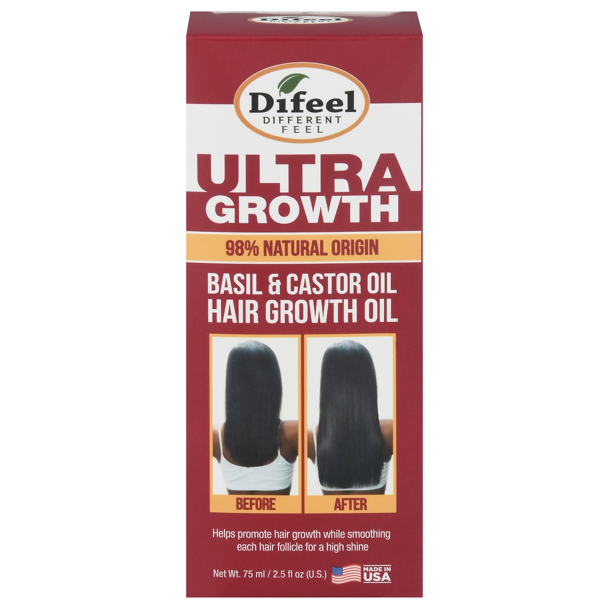 slide 1 of 5, Difeel Ultra Growth Basil and Castor Oil Hair Growth Oil, 2.5 oz