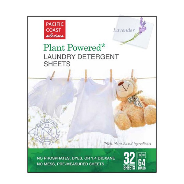 slide 1 of 1, Pacific Coast Selections, Laundry Detergent Sheets, 32 ct