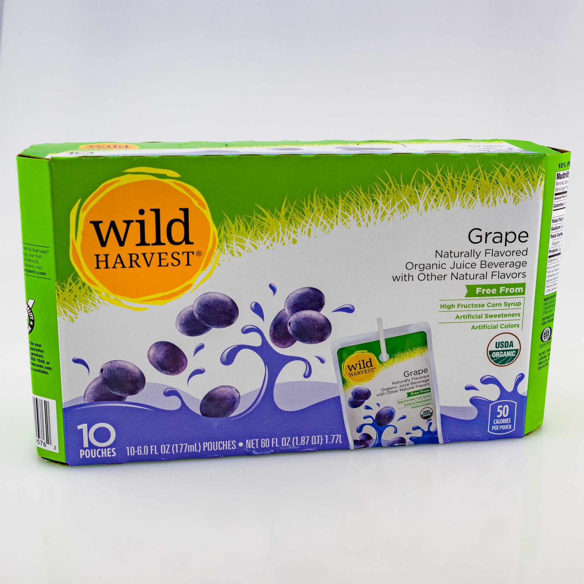 slide 1 of 1, Wild Harvest Organic Grape Juice Pouch, 60 oz