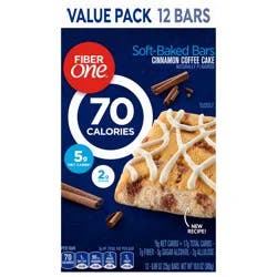 Fiber One 70 Calorie Soft-Baked Bars, Cinnamon Coffee Cake, Value Pack, 12 Bars, 10.6 oz
