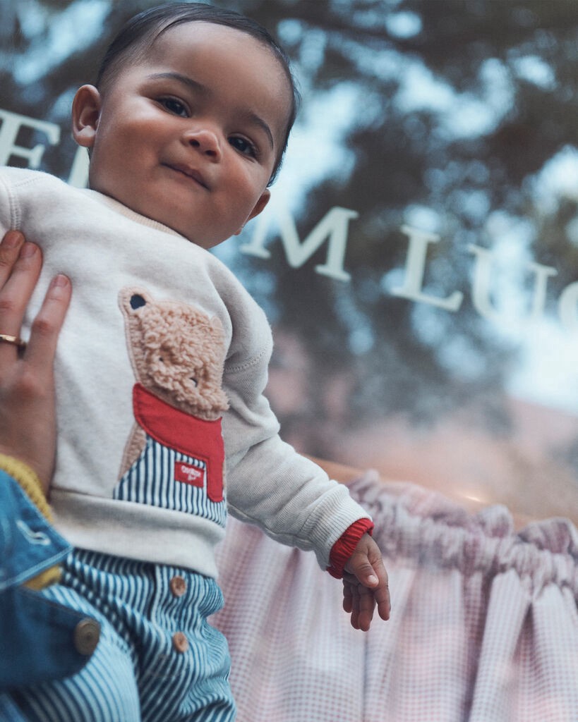 slide 4 of 4, Oshkosh Baby 'Josh B'gosh' Bear Fleece Sweatshirt - Heather Cream Cream 24M, 1 ct