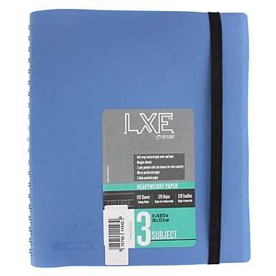 slide 1 of 1, Top Flight LXE 3 Subject Blue Notebook, 120 ct