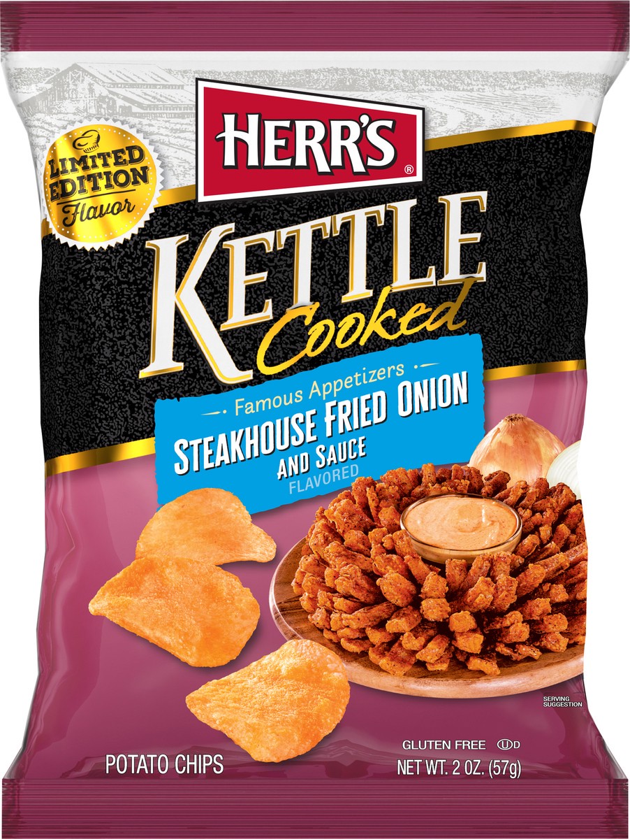 slide 6 of 12, Herr's Steakhouse Fried Onion Kettle Chips, 2 Oz, 2 oz