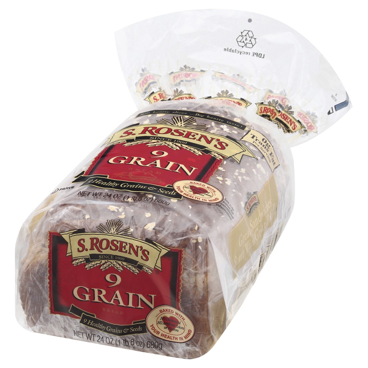 slide 3 of 9, S. Rosen's 9 Grain Bread 24 oz, 24 oz