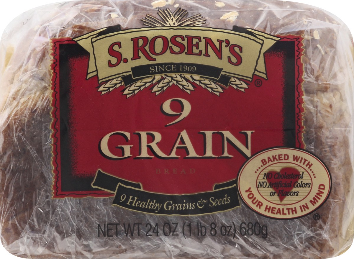 slide 6 of 9, S. Rosen's 9 Grain Bread 24 oz, 24 oz