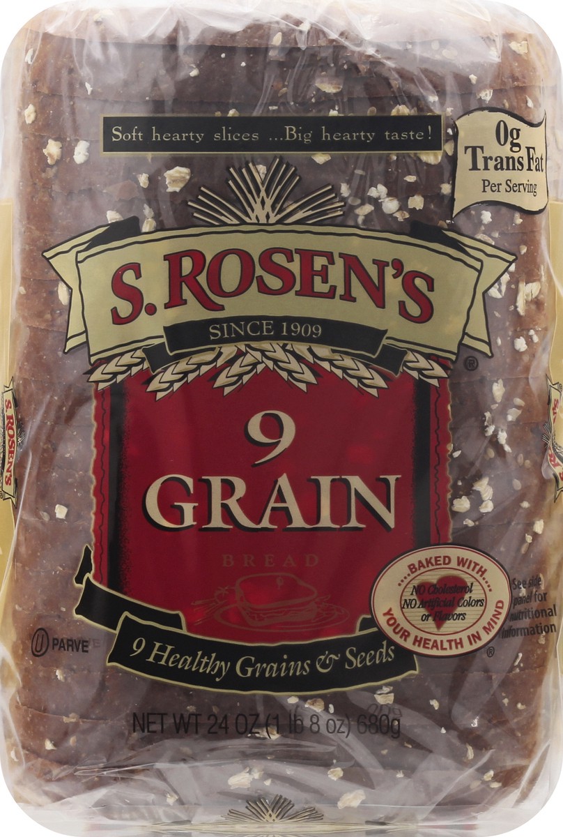 slide 9 of 9, S. Rosen's 9 Grain Bread 24 oz, 24 oz