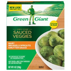 Green Giant Simply Steam Baby Brussels Sprouts & Butter Sauce, Lightly Sauced Frozen Vegetables, 8 oz