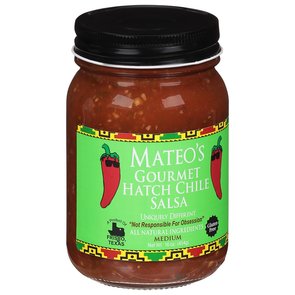 slide 4 of 9, Mateo's Medium Hatch Chile Gourmet Salsa 16 oz, 16 oz