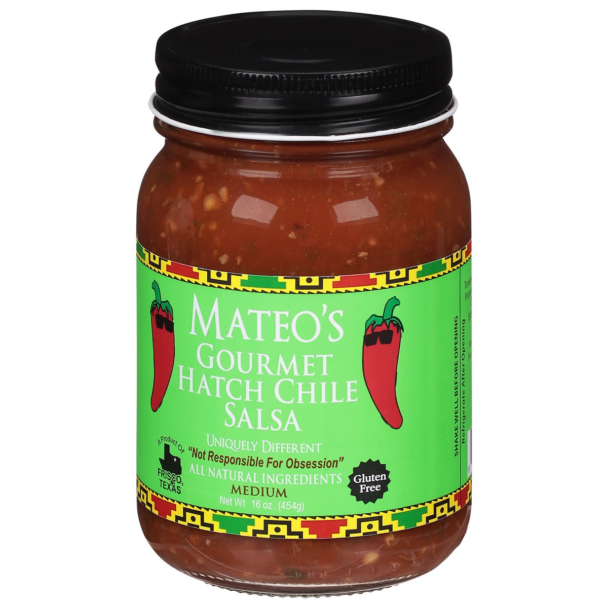 slide 5 of 9, Mateo's Medium Hatch Chile Gourmet Salsa 16 oz, 16 oz