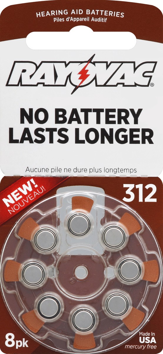 slide 2 of 3, Rayovac Size 312 Hearing Aid Battery, 8 ct