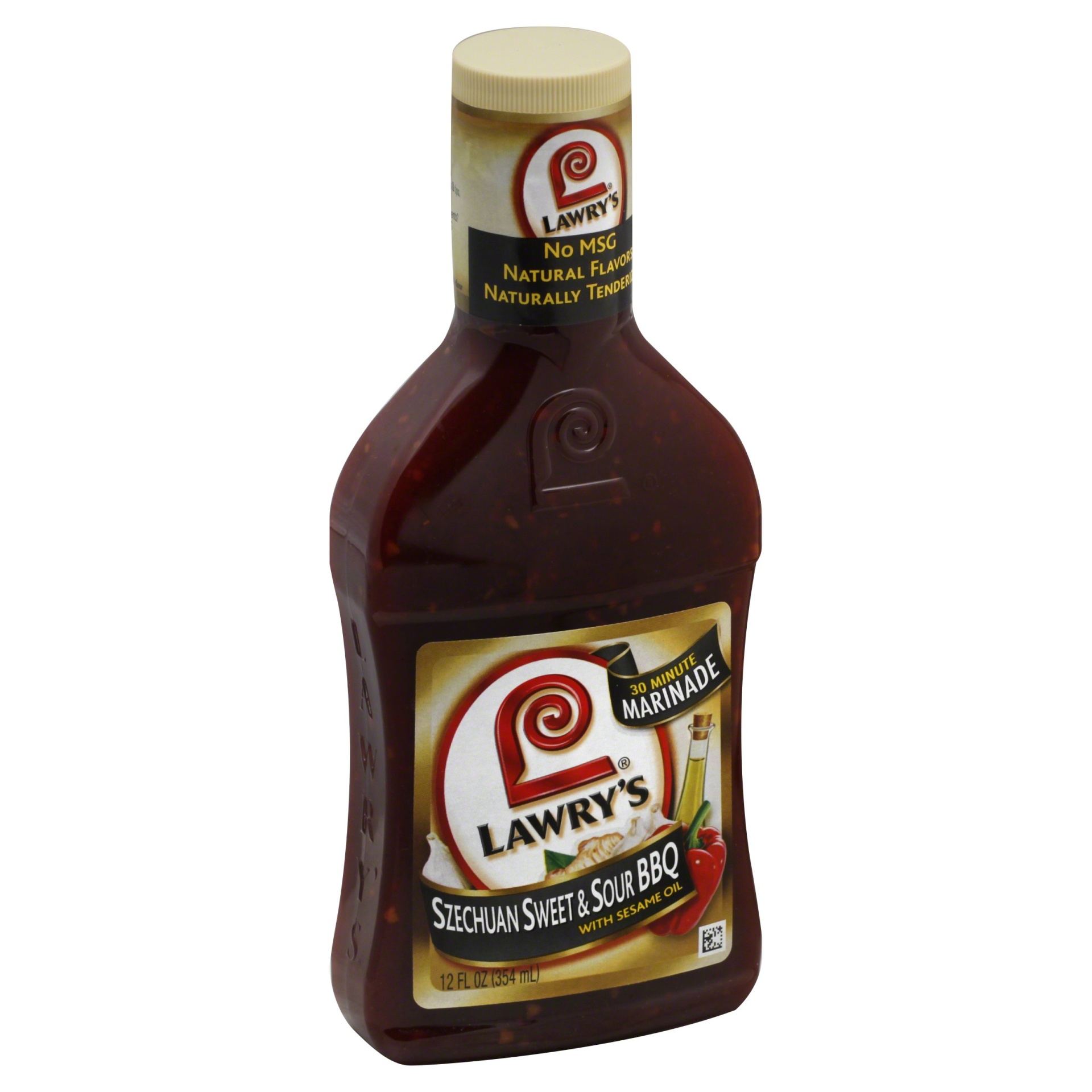 slide 1 of 3, Lawry's Szechuan Sweet & Sour BBQ with Sesame Oil 30 Minute Marinade 12 fl. oz. Bottle, 12 oz