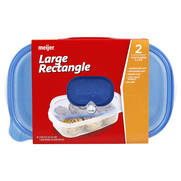 slide 4 of 9, Meijer Large Rectangle Containers, 2 ct