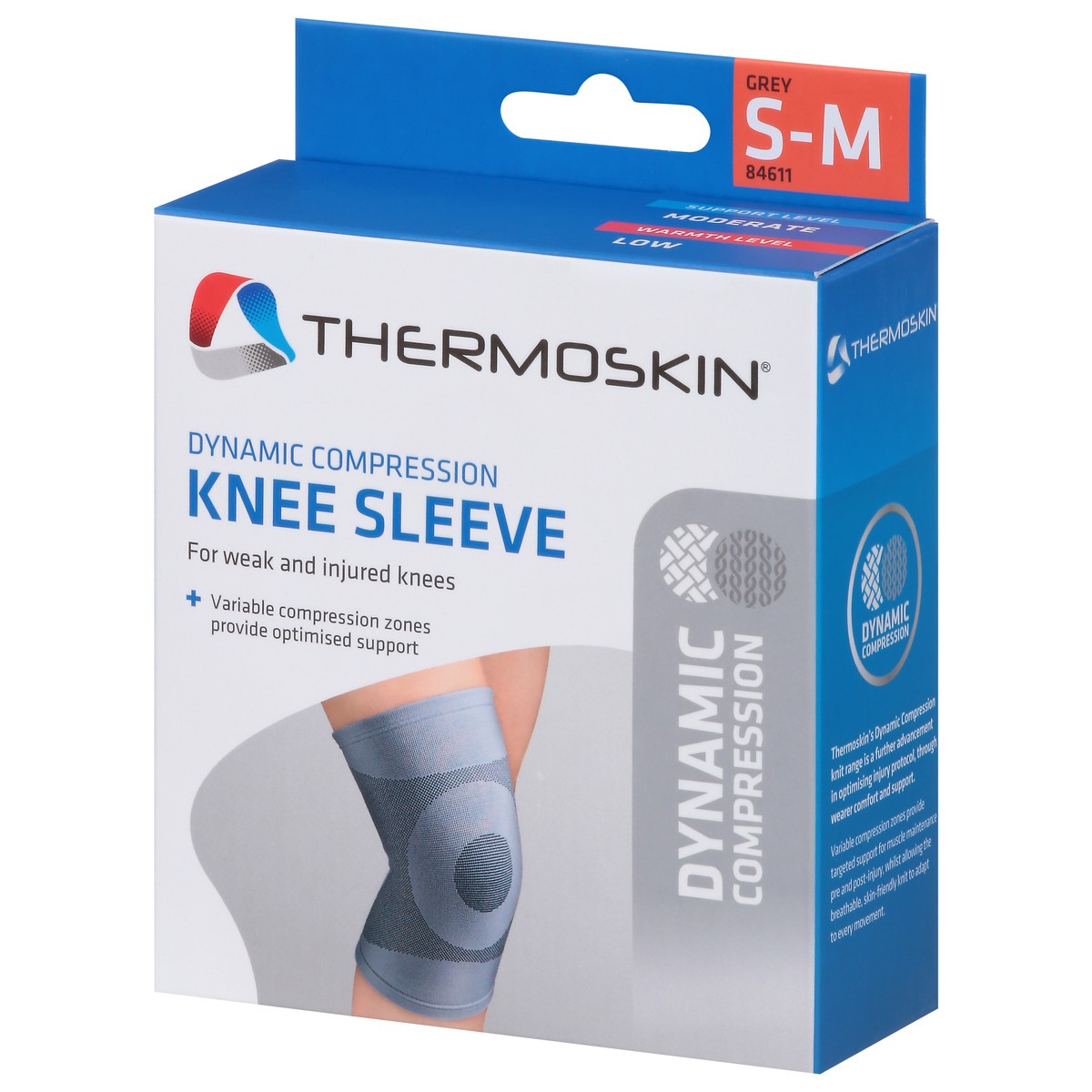 slide 12 of 12, Thermoskin Dynamic Compression Knee Sleeve, S/M, SM/MED