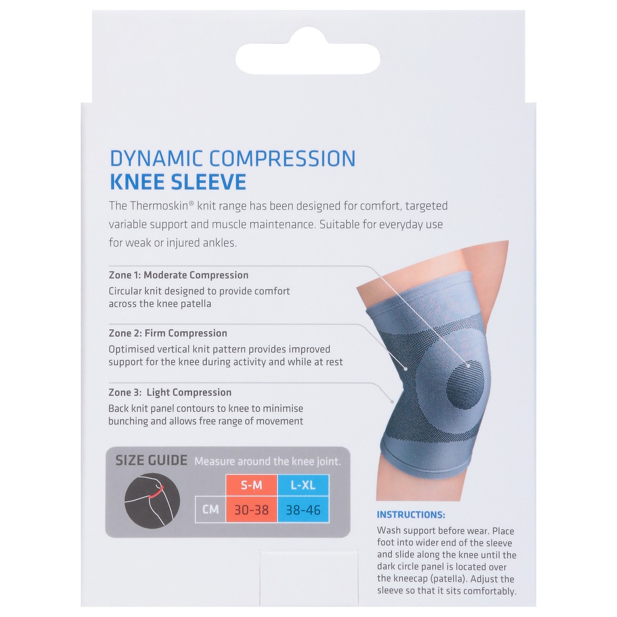 slide 6 of 12, Thermoskin Dynamic Compression Knee Sleeve, S/M, SM/MED