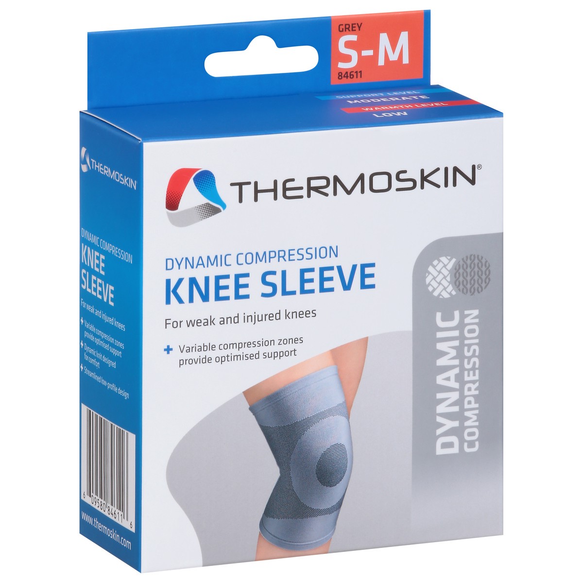 slide 7 of 12, Thermoskin Dynamic Compression Knee Sleeve, S/M, SM/MED