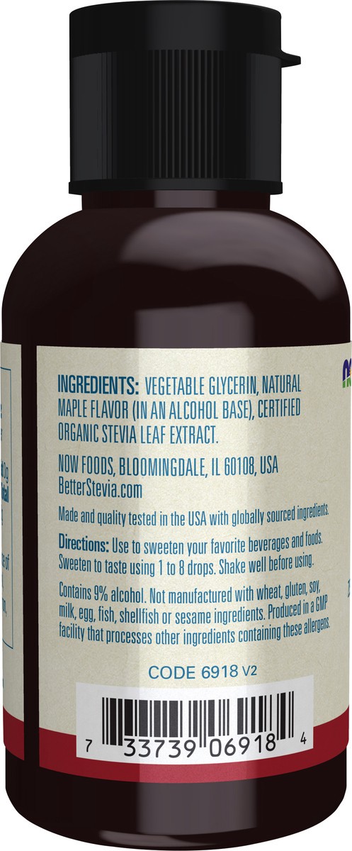 slide 3 of 8, NOW Natural Foods BetterStevia Liquid, Maple - 2 fl. oz., 2 fl oz