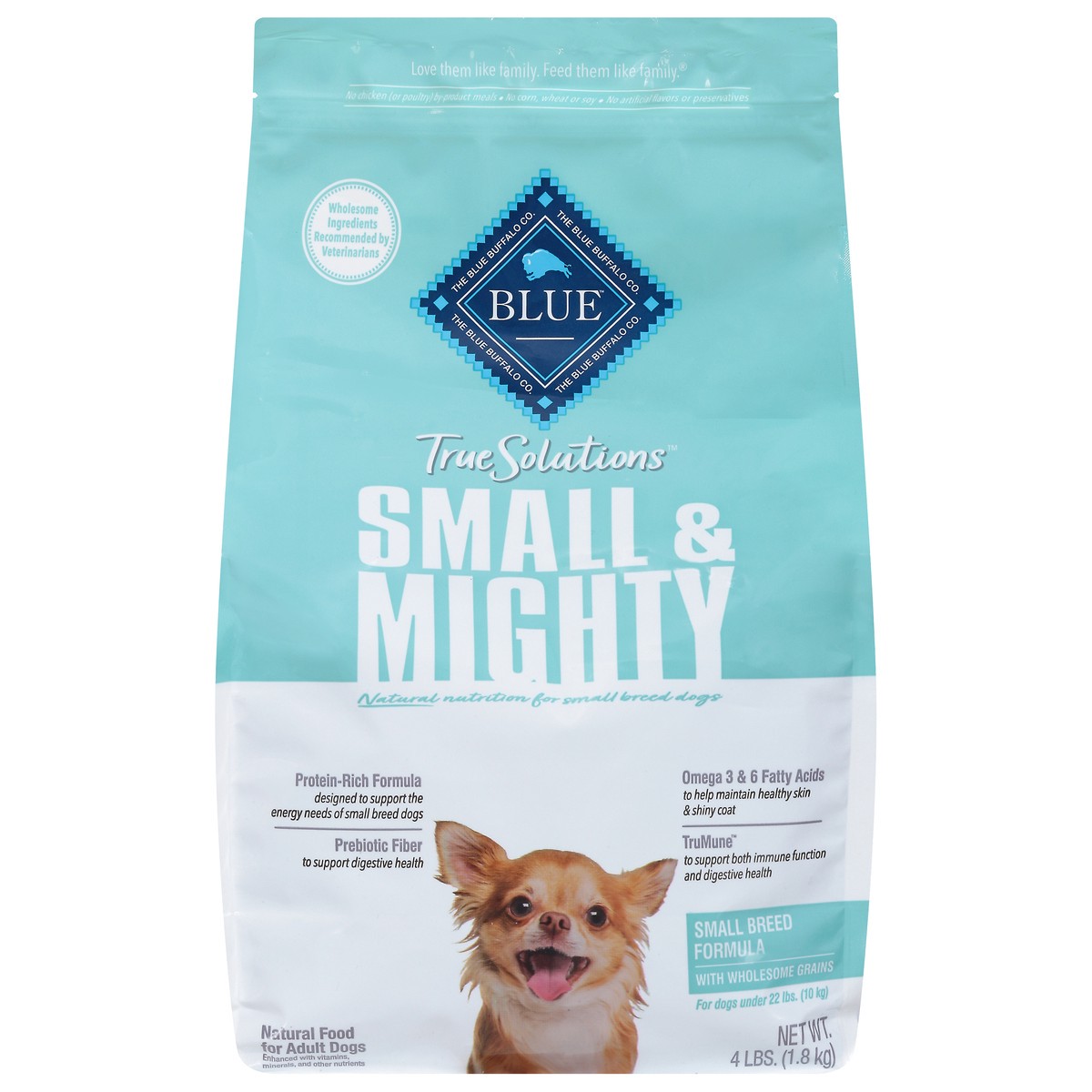 slide 1 of 14, Blue Buffalo Blue True Solutions Natural Adult Small & Mighty Food for Dogs 4 lb, 4 lb