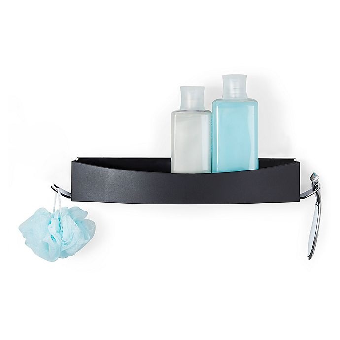 slide 1 of 1, Better Living CLEVER Flip Shower Shelf - Black, 1 ct