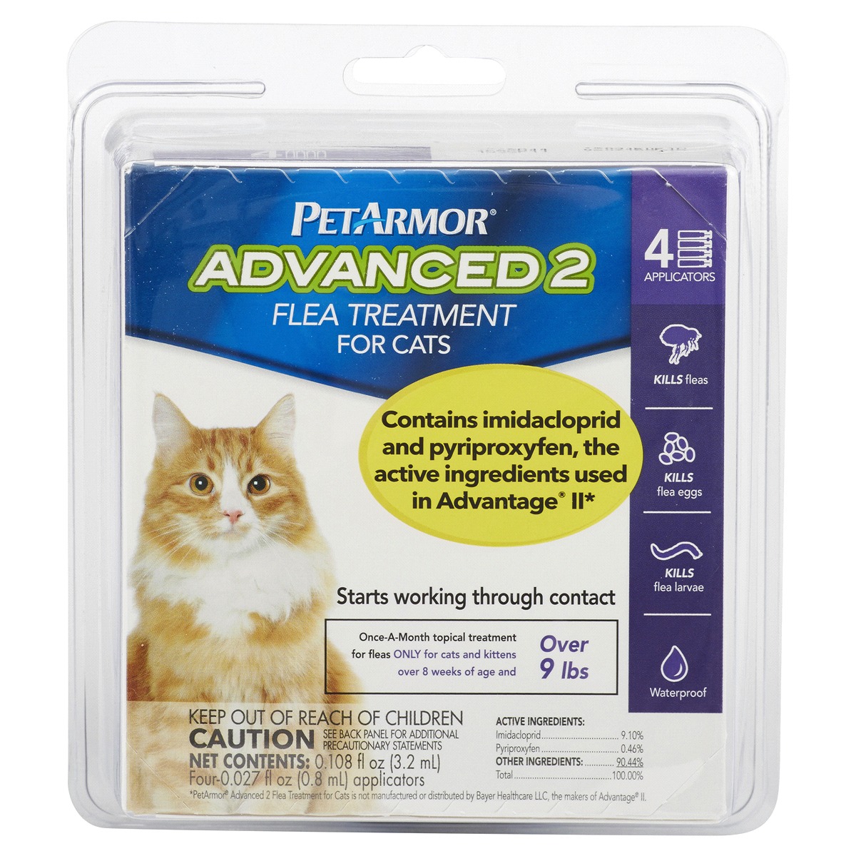 slide 1 of 1, PetArmor Advanced 2 Flea Treatment for Large Cats, 4 ct