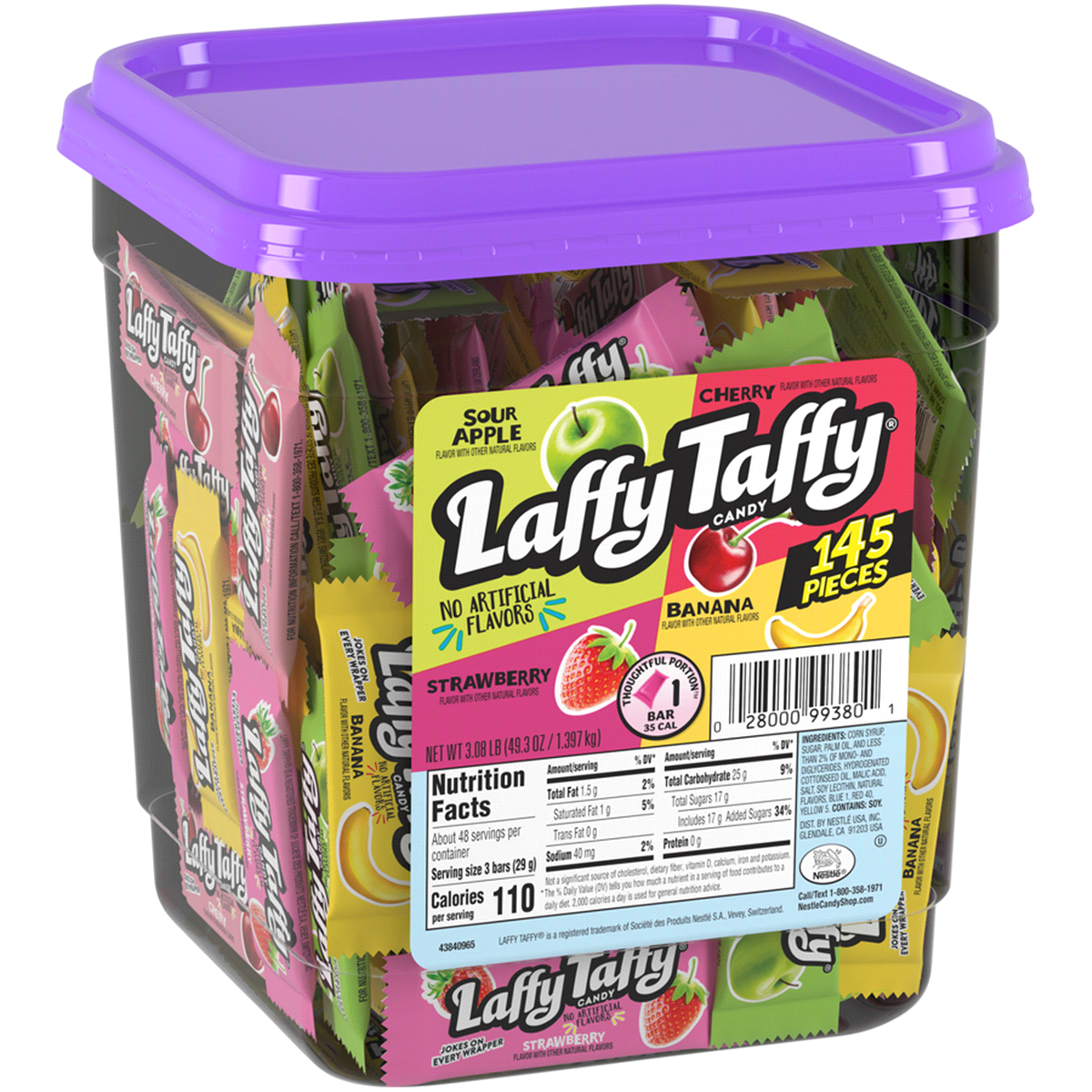 slide 1 of 1, WONKA Laffy Taffy Assorted Flavors Candy, 145 ct