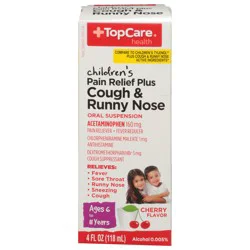 TopCare Health Children's Cough & Runny Nose Cherry Flavor Pain Relief Plus 4 fl oz