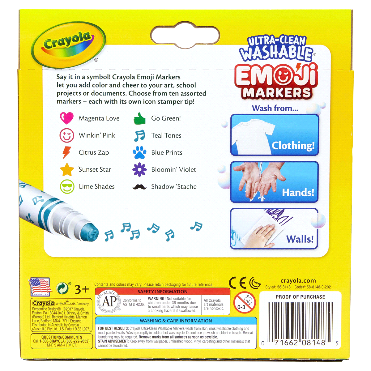 slide 3 of 8, Crayola Ultra-Clean Stamper Markers Washable, 10 ct