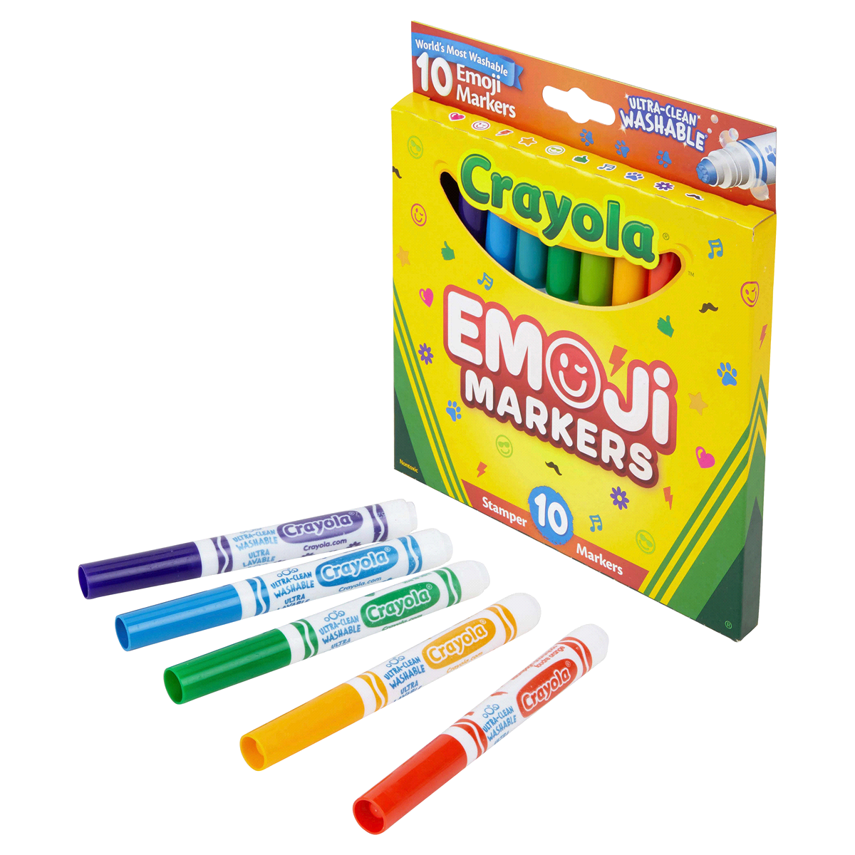 slide 8 of 8, Crayola Ultra-Clean Stamper Markers Washable, 10 ct