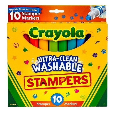 slide 1 of 8, Crayola Ultra-Clean Stamper Markers Washable, 10 ct