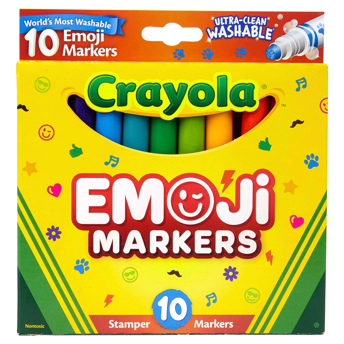 slide 1 of 1, Crayola Ultra-Clean Stamper Markers Washable, 10 ct