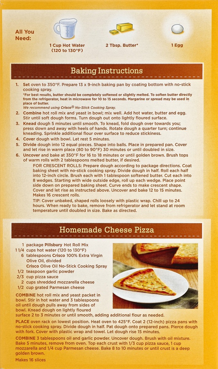 slide 5 of 6, Pillsbury Hot Roll Mix Cinnamon Rolls & Pizza Crust, 16 oz