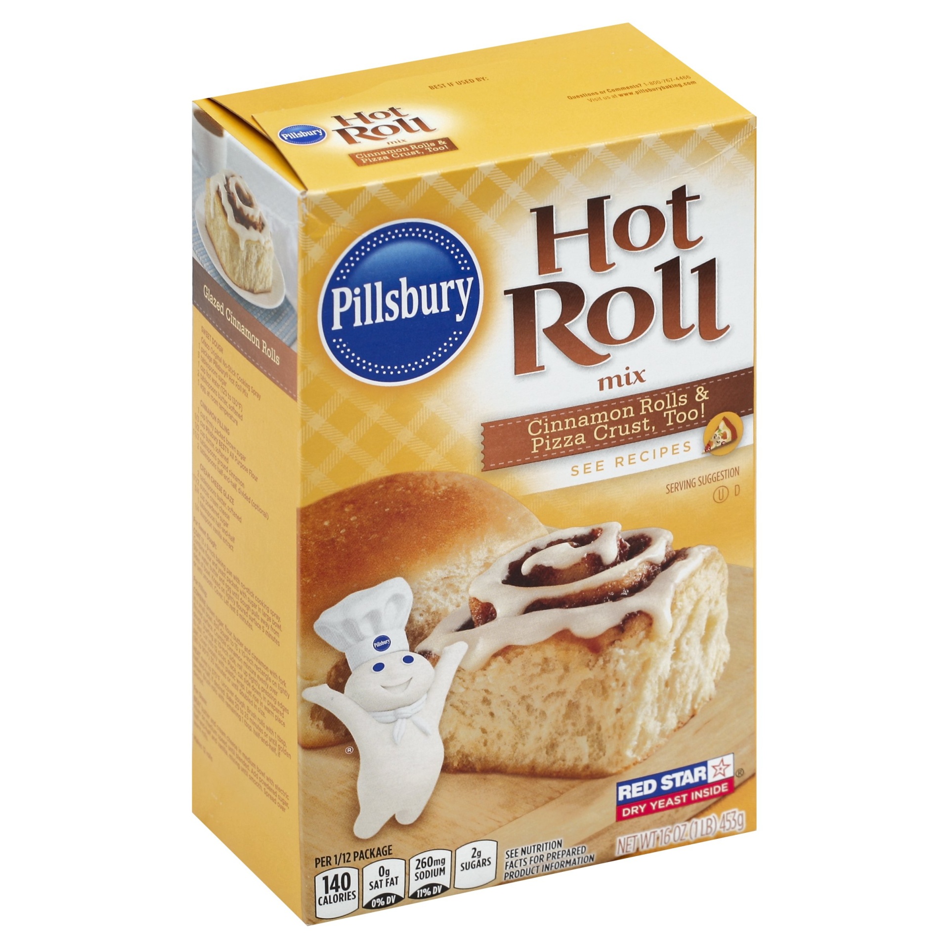 slide 1 of 6, Pillsbury Hot Roll Mix Cinnamon Rolls & Pizza Crust, 16 oz