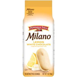 Pepperidge Farm Milano White Chocolate Lemon Cookies, 7 oz Bag