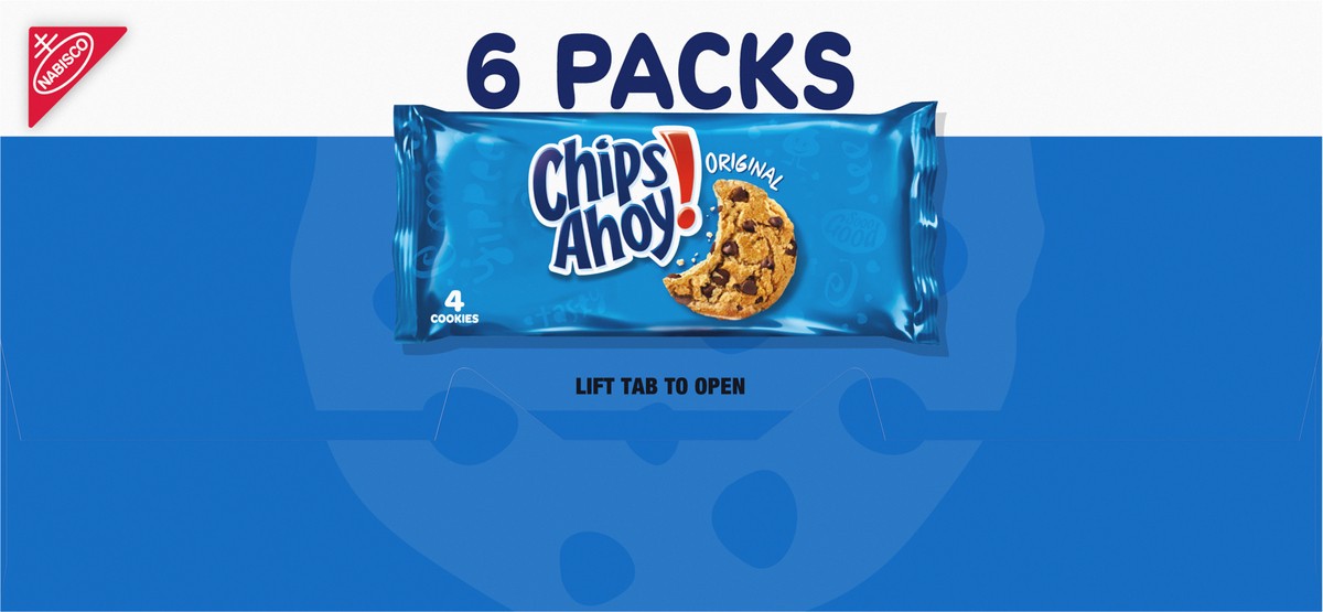 slide 6 of 9, CHIPS AHOY! Original Chocolate Chip Cookies, 6 Total Snack Packs (4 Cookies Per Pack), 9.31 oz