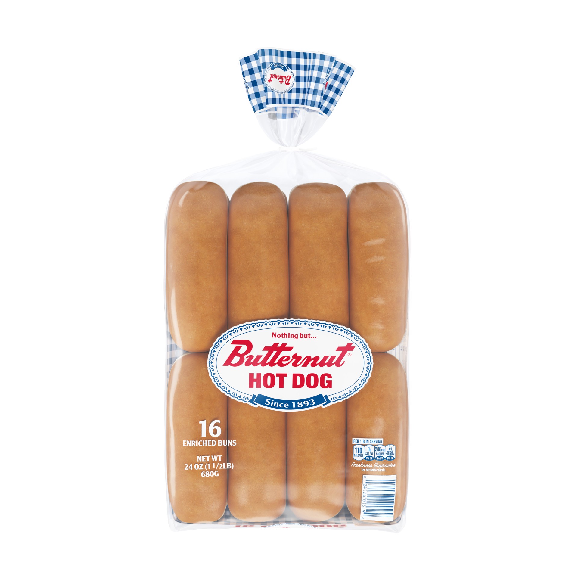 slide 3 of 5, Butternut White Hot Dog Buns, 24 oz, 16 Count, 24 oz