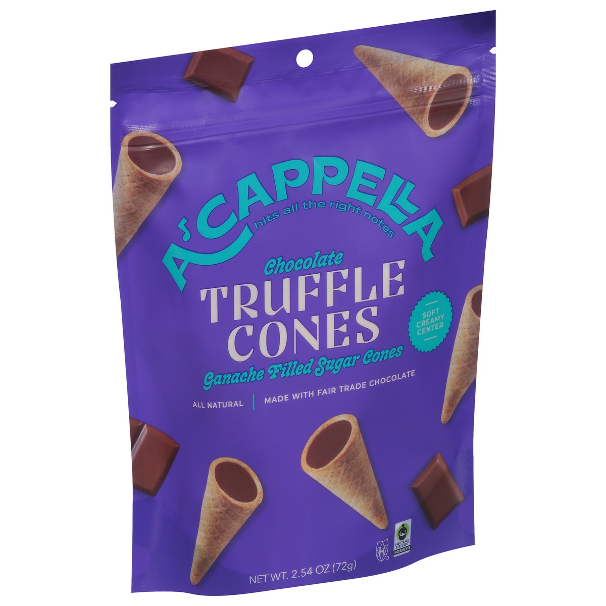 slide 6 of 9, A'Cappella Chocolate Truffles Cones 2.54 oz, 2.5 oz