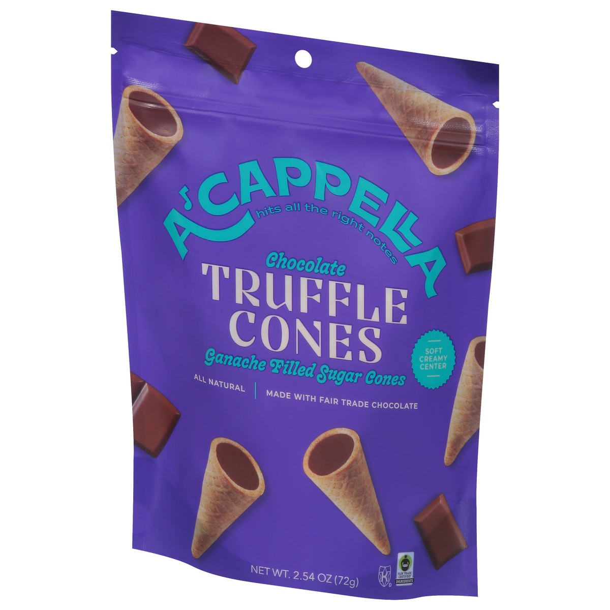 slide 5 of 9, A'Cappella Chocolate Truffles Cones 2.54 oz, 2.5 oz
