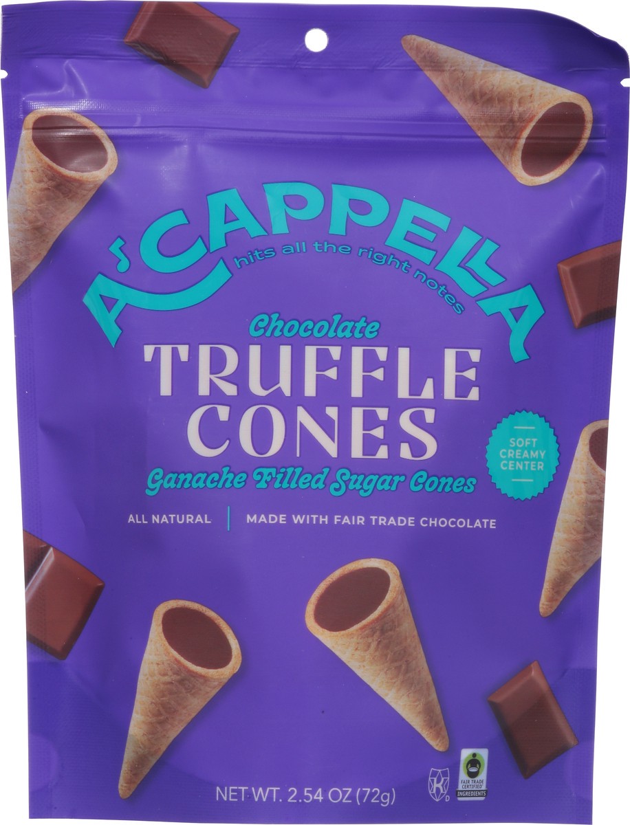 slide 2 of 9, A'Cappella Chocolate Truffles Cones 2.54 oz, 2.5 oz