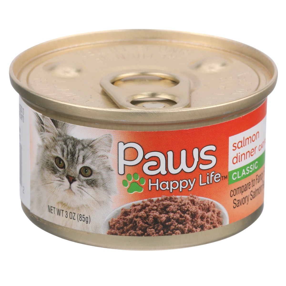 slide 2 of 9, Paws Happy Life Salmon Dinner Classic Cat Food, 3 oz