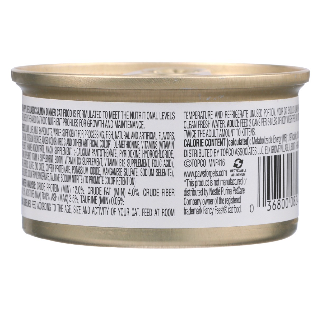 slide 6 of 9, Paws Happy Life Salmon Dinner Classic Cat Food, 3 oz